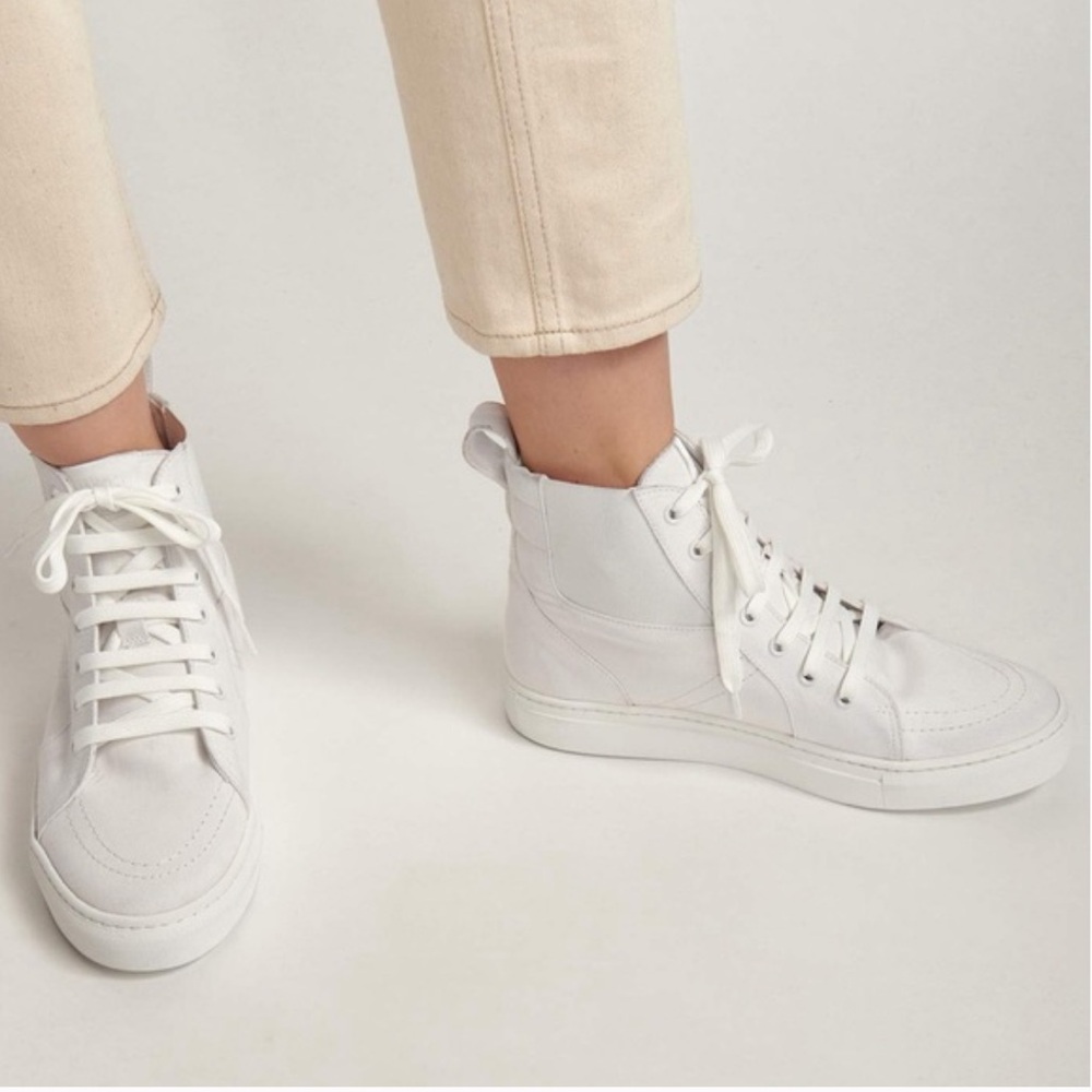 NEW Thakoon High Top Pull On Sneakers White Sz 39